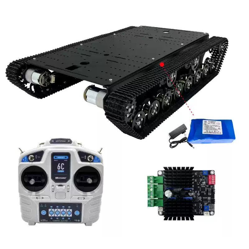 Kit de chassi de robô com esteira 4WD e roda Mecanum