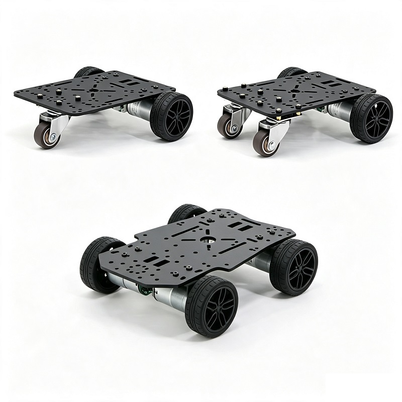 Mini chassi de robô elétrico com rodas 4WD