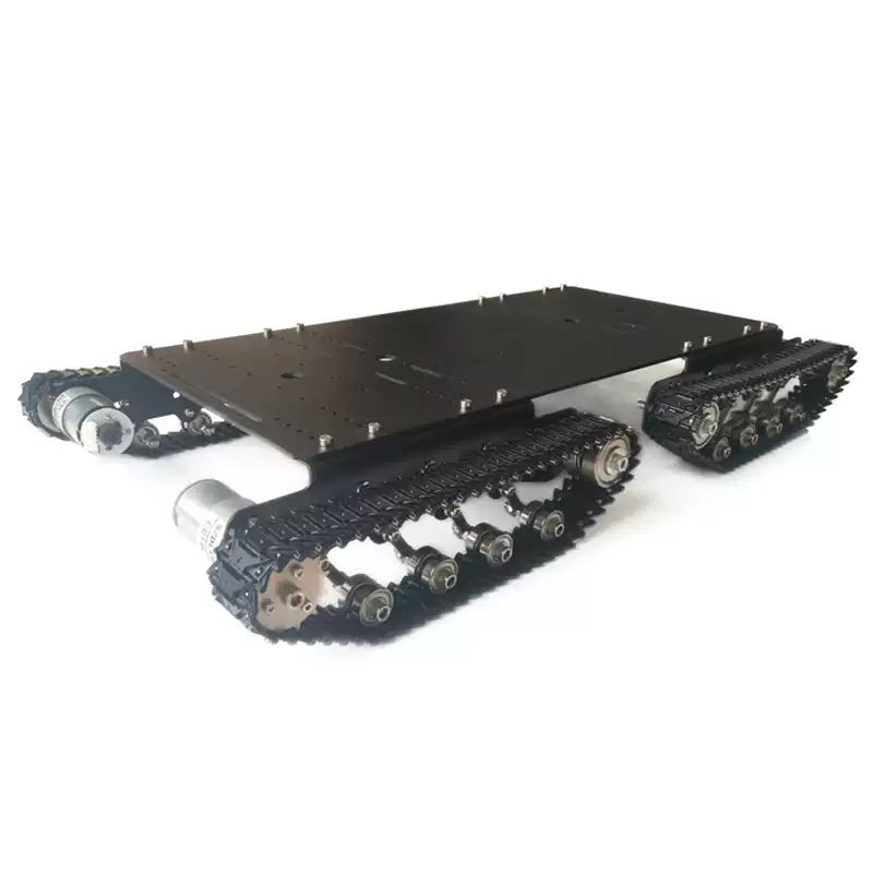 Chassi off-road com esteiras de metal com absorção de choque